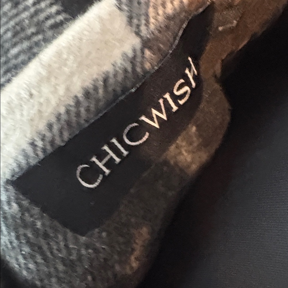Chicwish Gray and Cream Checkered Coat - Picture 2 of 3